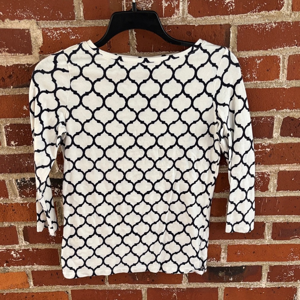 Talbots top - dark navy design - worn once!